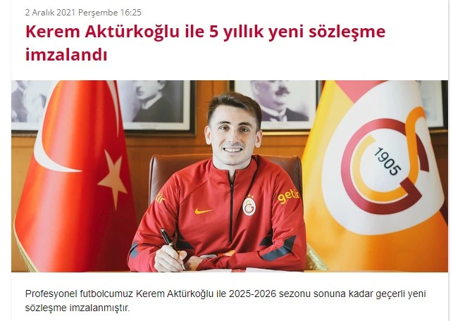 Son dakika! Galatasaray Kerem Aktürkoğlu ile 5 yıllık sözleşme imzaladı